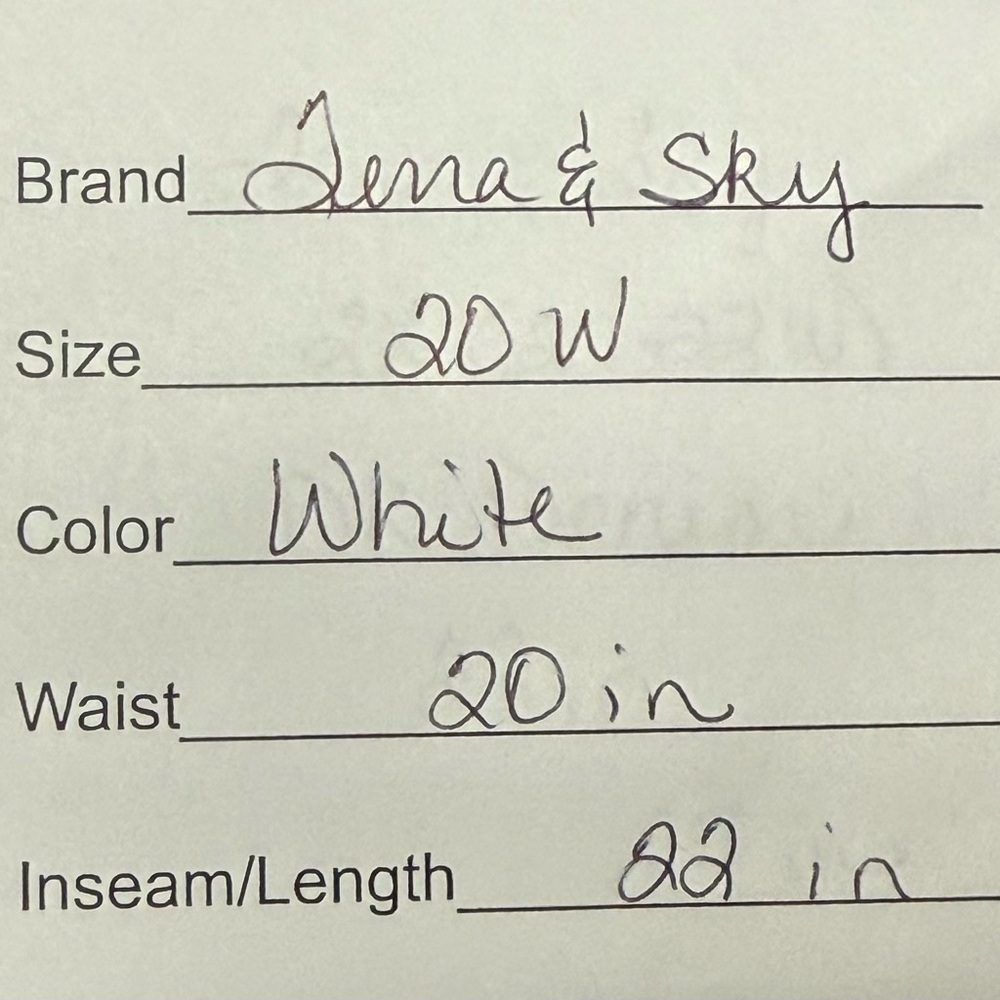 Terra & Sky Plus 20W White Distressed Capri Jeans Rolled Hem Summer Casual - Picture 7 of 7